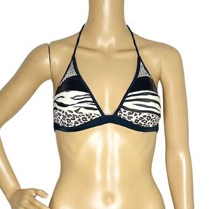 Guess Animal print and sequin patch bikini top S